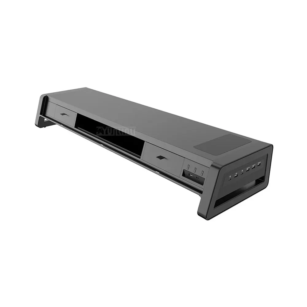 desktop stand:USB Riser with Storage and Drawers—Multifunctional Office Docking Station and Desktop Phone Stand