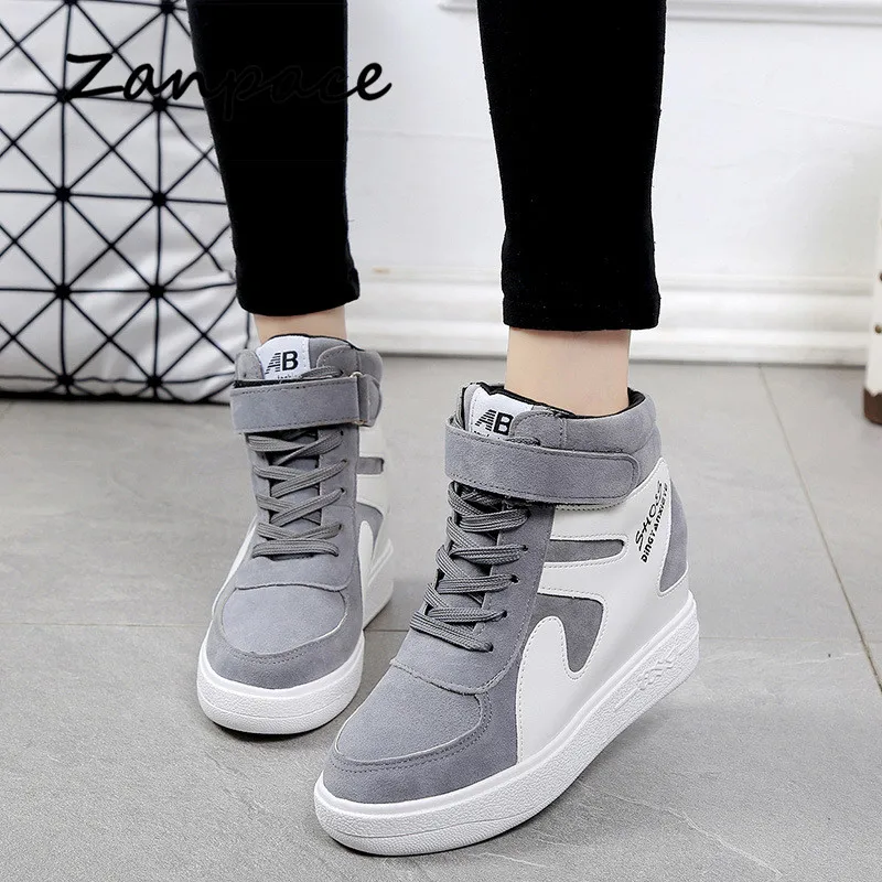 2026 Thick Platform Sneakers Casual Lace-Up Wedges High Heel Womens Shoes Outdoor Black Red Platform Vulcanize Shoes Women