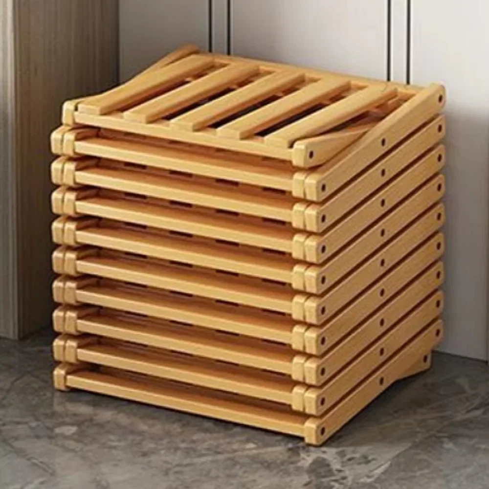 Shoe Rack Bamboo Made Telescopic Doorway Shoe Rack No Installation Required Economic Type Frame Simplicity Foldable Shoes Shelf