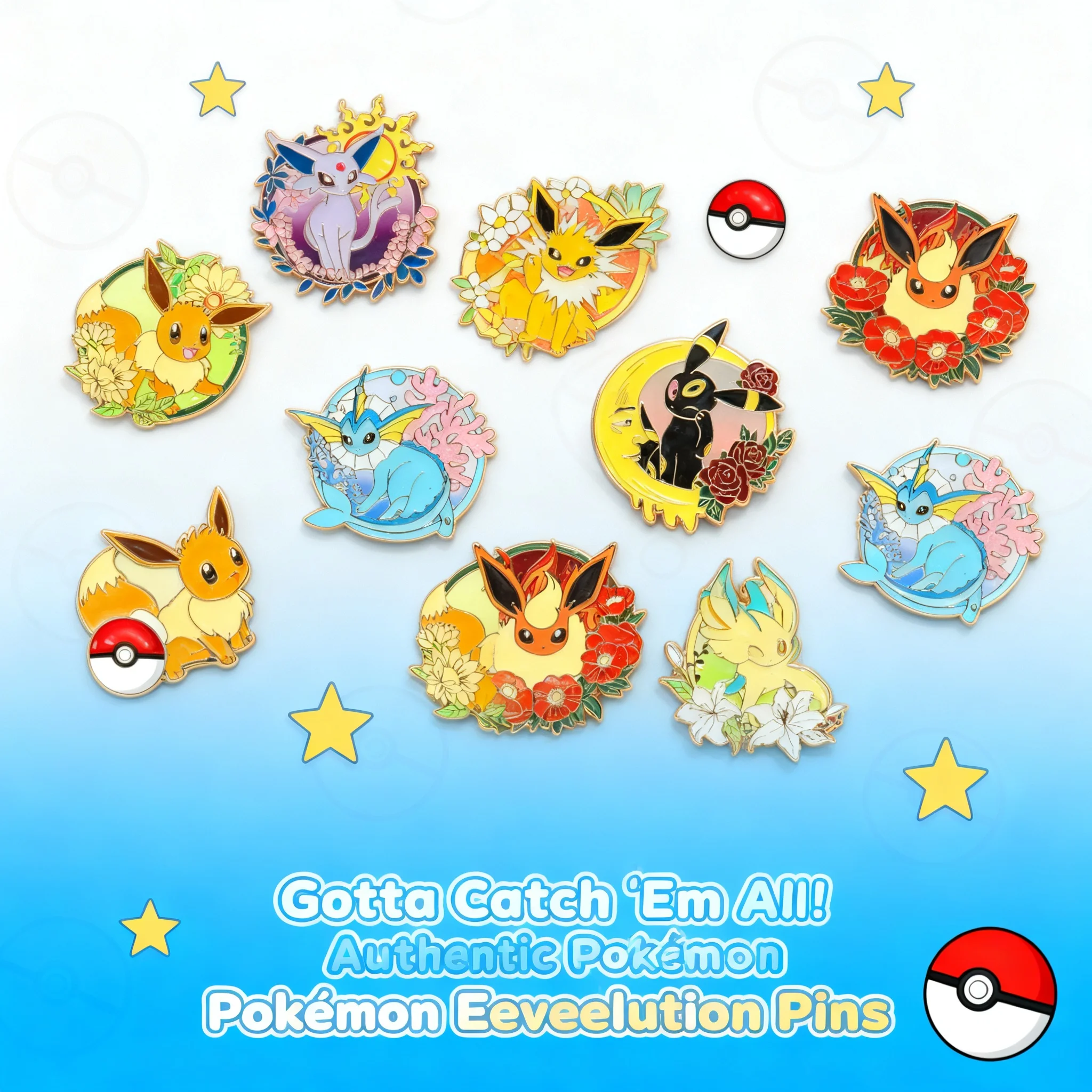 

Pokemon Eevee Enamel Pins Eeveelution Set Anime Badges for Backpack Clothes Jewelry Accessories Lapel Pin Decoration Gifts for