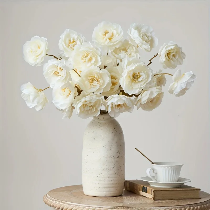 

Artificial Peonies 1 Bundle (5 Heads) with Stems for DIY Bouquets Party Home Christmas Decor Living Room Fake Flowers