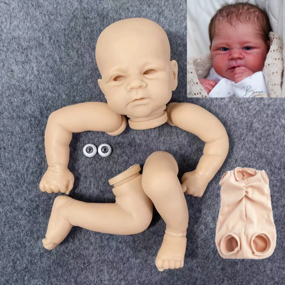 17Inch Unpainted Reborn Doll Kits Elijah Vinyl Unfinished Doll Parts Handmade DIY Toy with Cloth Body Parts