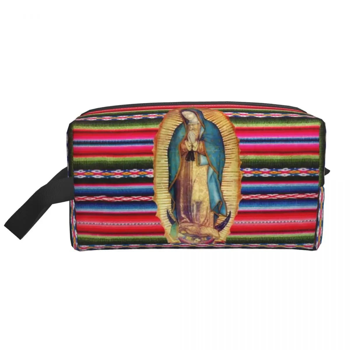 Kawaii Our Lady Of Guadalupe Virgen Maria Zarape Travel Toiletry Bag Virgin Mary Catholic Cosmetic Makeup Organizer Dopp Kit