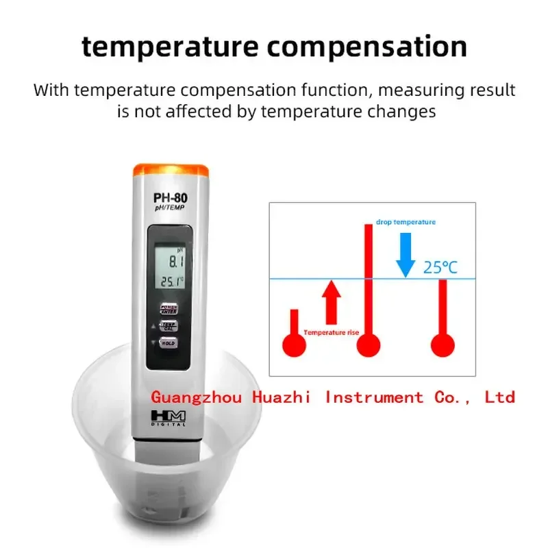 HM digital PH-80 portable Home water Ph reagent water PH Meter  water quality testing measurement tester