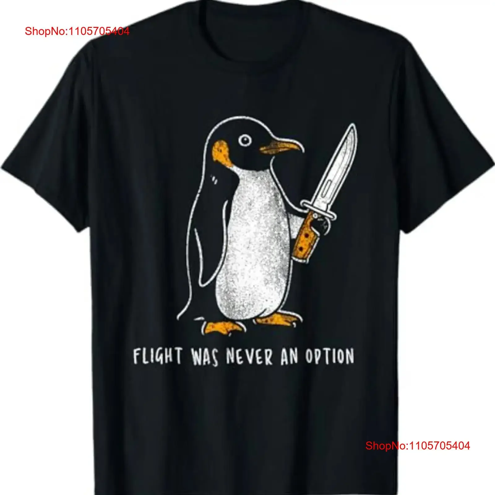 Penguin Flight was Never an Option Funny Dark Humor T Shirt long or short sleeves vintage Washed fashion Stretched streetwear