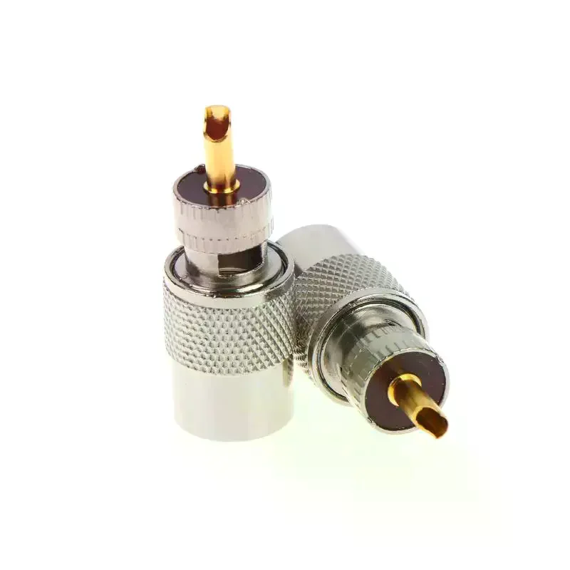 1Pc PL259 Solder Connector Plug With Reducer For RG8X/ RG213 Coaxial Cable Nickel Plated Brass Gold Contacts High Reliability