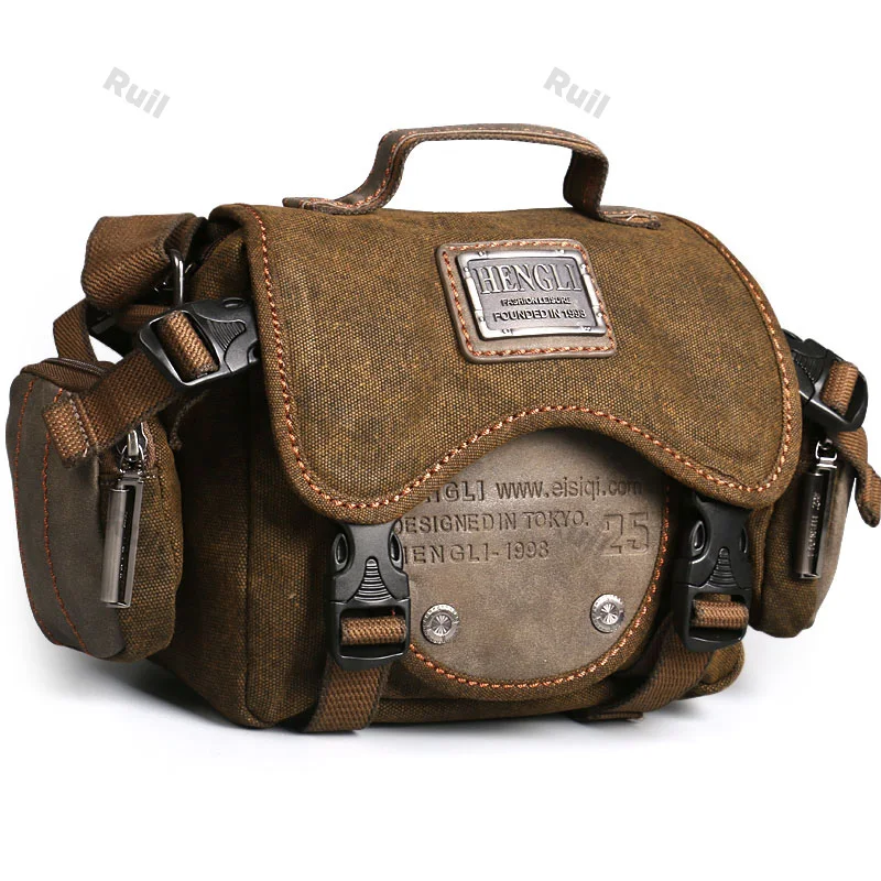 Retro mężczyźni torby na aparat na ramię odporne na wypoczynek płótno krzyż torba odzież na zewnątrz odporność na co dzień torby Crossbody