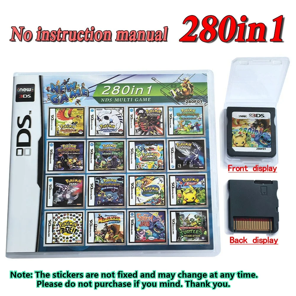 482-in-1 compilatie DS NDS 3DS 3DS NDSL Game Cartridge-kaart Videogame Handheld Player Game Card (R4-kaart)