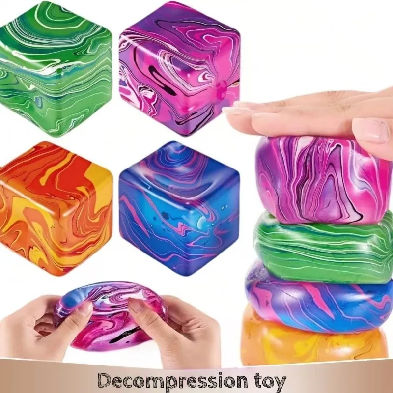 Liu Wen ice cube extrusion toys, soft whirlpool square extrusion pressure-resistant sensory toys desktop decoration party gifts