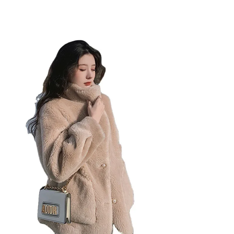 Fur Grain Cashmere Full Wool Coat Women's Short New Winter Lamb Fur Fur Wool One Sheep Fleece Coat