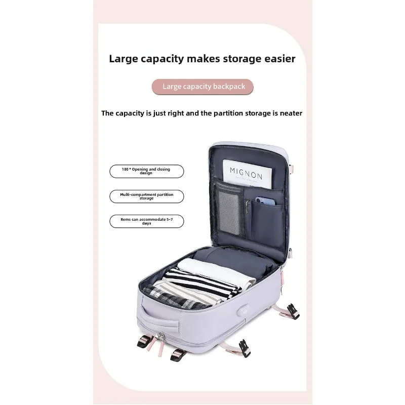 กระเป๋าสะพายไหล่คู่สําหรับเดินทาง ความจุขนาดใหญ่และมัลติฟังก์ชั่น เหมาะสําหรับนักเรียนหญิงและชาย กระเป๋าเดินทาง