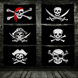 3x5 Ft Skull Crossbones Pirate Jolly Roger Flag Polyester Digital Printing Banner Garage Wall Out Door Decoration With Grommets