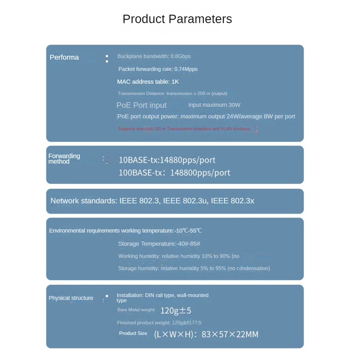 1 to 3 Port PoE Extender 100/1000M Poe Repeater IEEE802.3Af for IP Transmission Extender for POE Switch NVR IP Camera