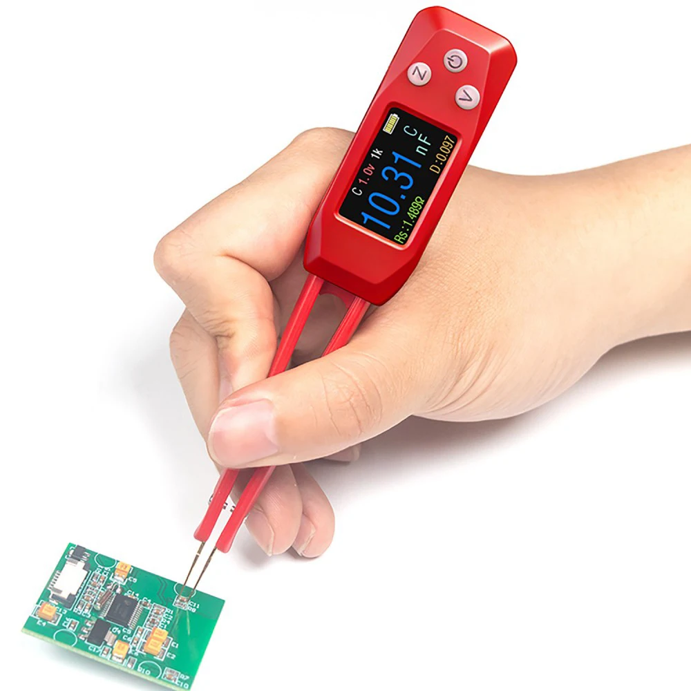 Smart Digital Tweezer LCR Bridge Tester 1mΩ-20MΩ 1pF-10mF 0.5uH-2H 1.14" Screen Type-C Rechargeable Multimeter for Component