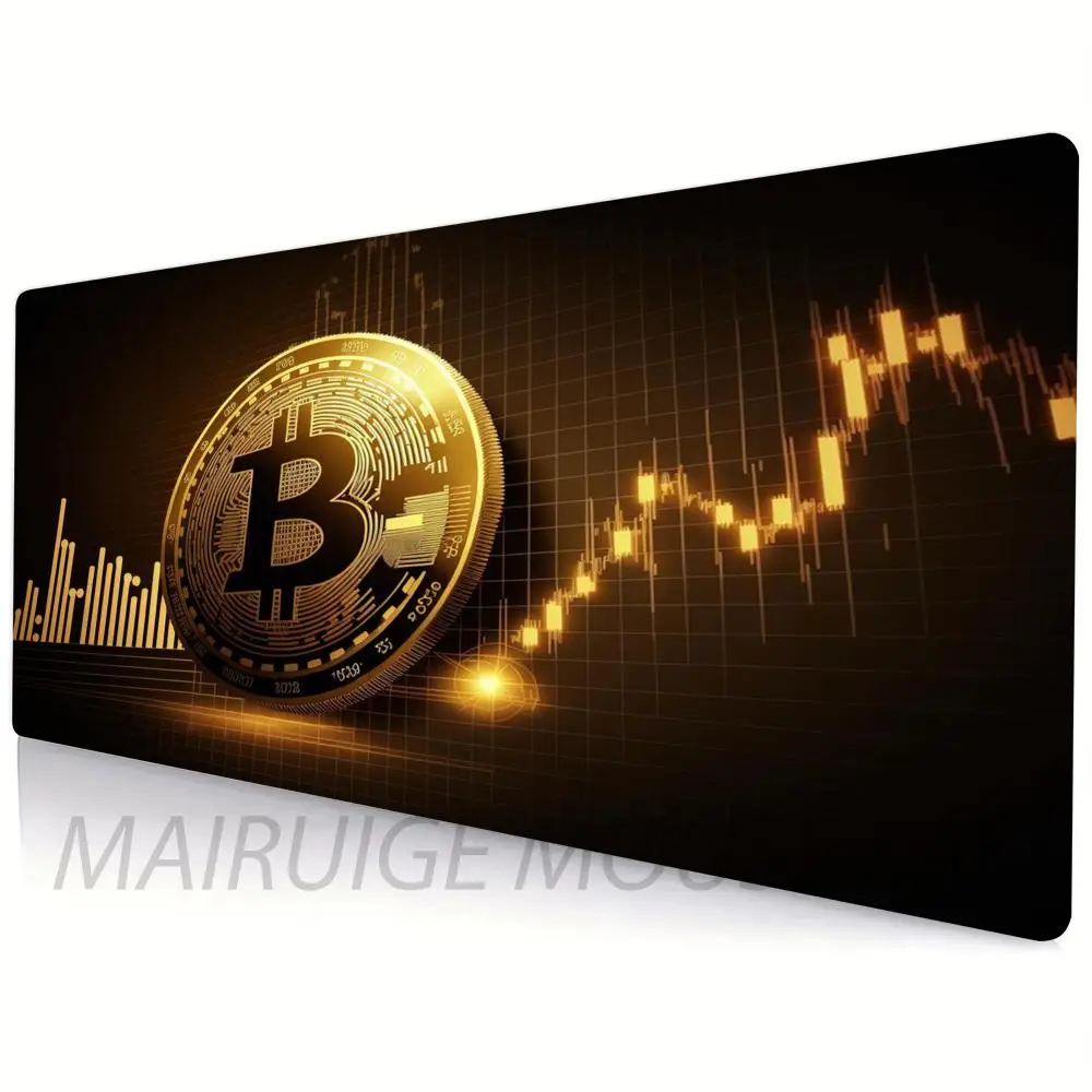 لوحة ماوس بيتكوين رائعة كبيرة لطاولة ألعاب مكتب الكمبيوتر حصيرة 100x50 XXL مطاطية مضادة للانزلاق لوحة مفاتيح الألعاب وسادات الماوس الطويلة للمكتب