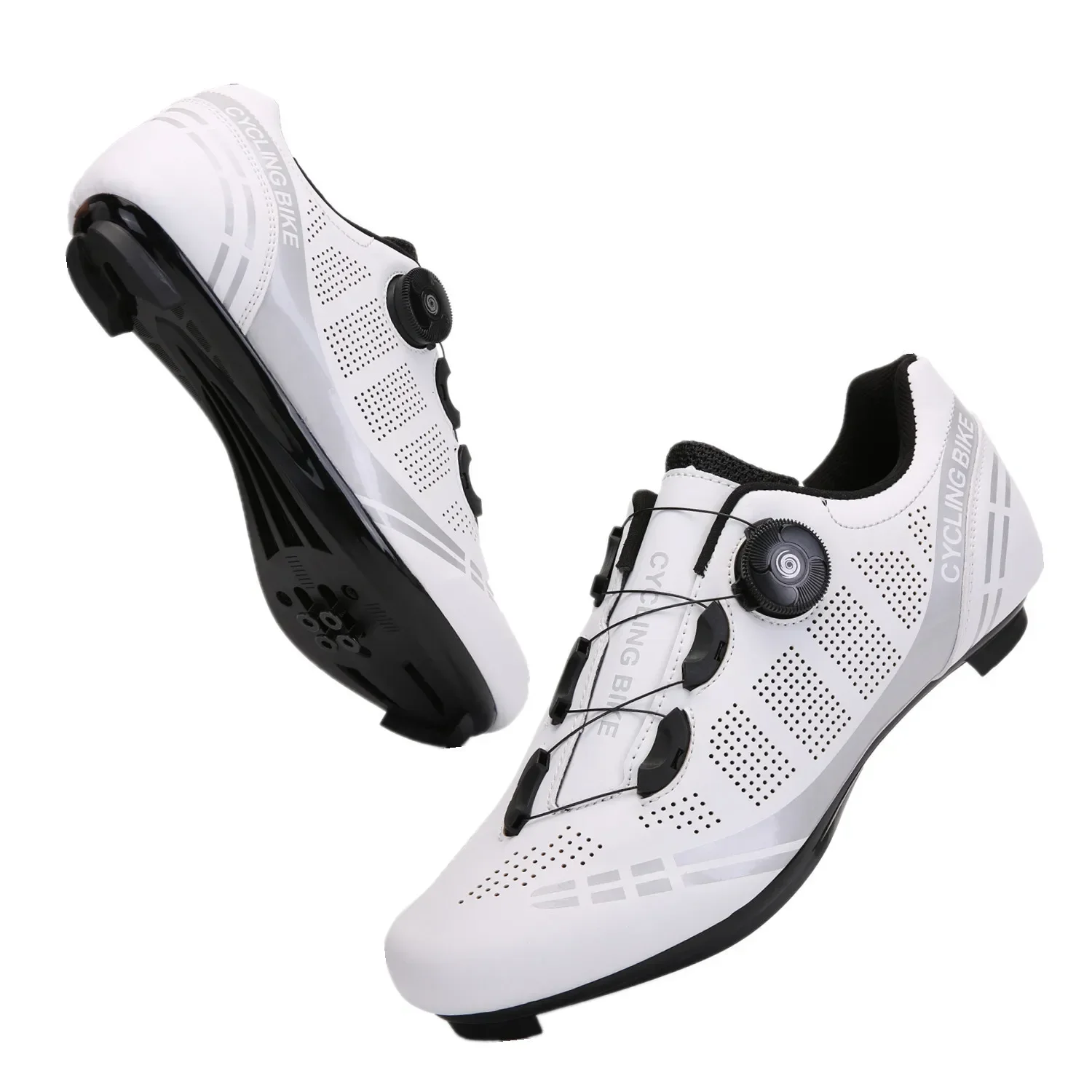 

Large Size Outdoor Mountain Biking Shoes, Moped Road Lock Shoes, Training, Lightweight, Breathable, Men's and Women's Lock Shoes