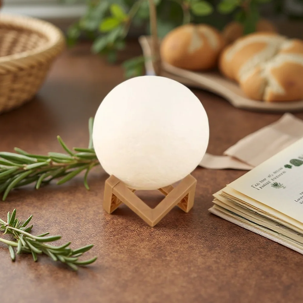 Led Moon Lamp Night Light With Stand Bedroom Gift Decor Print 6cm/8cm Lamps Battery Powered Creative Table Romantic 3d Lights