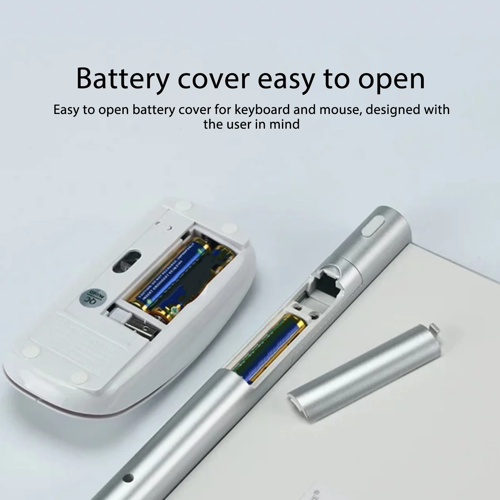 Wireless Keyboard Mouse Kit Slim Wireless Key Mouse Combo Portable Beautiful Power Saving Silent Button LED Indicator for Home