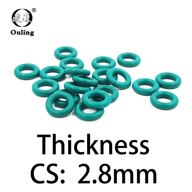 Green fluororubber O-ring FKM thickness CS2.8mm oil and pressure resistant sealing gasket rubber ring