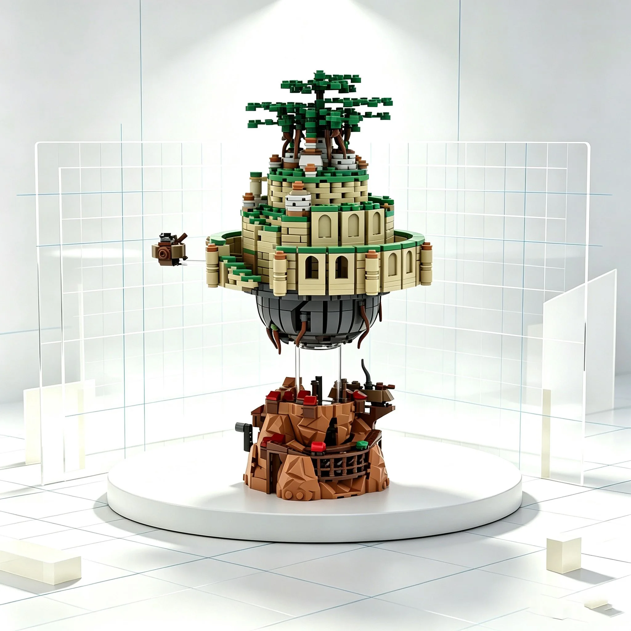 Fantasy Floating Sky City MOC Building Blocks Set Flying Island Castle Model Bricks DIY Assemble Hobby Decoration Gift