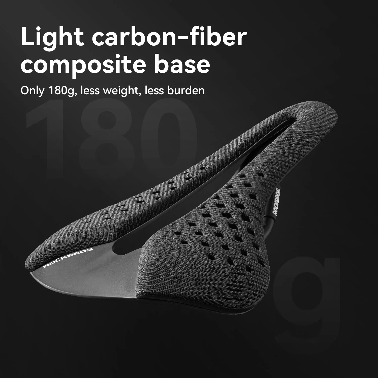 ROCKBROS Bicycle Saddle Carbon Fiber Shock‑Absorbing Lightweight Breathable Bike Seat Cutout Ergonomic MTB Road Bike Saddle