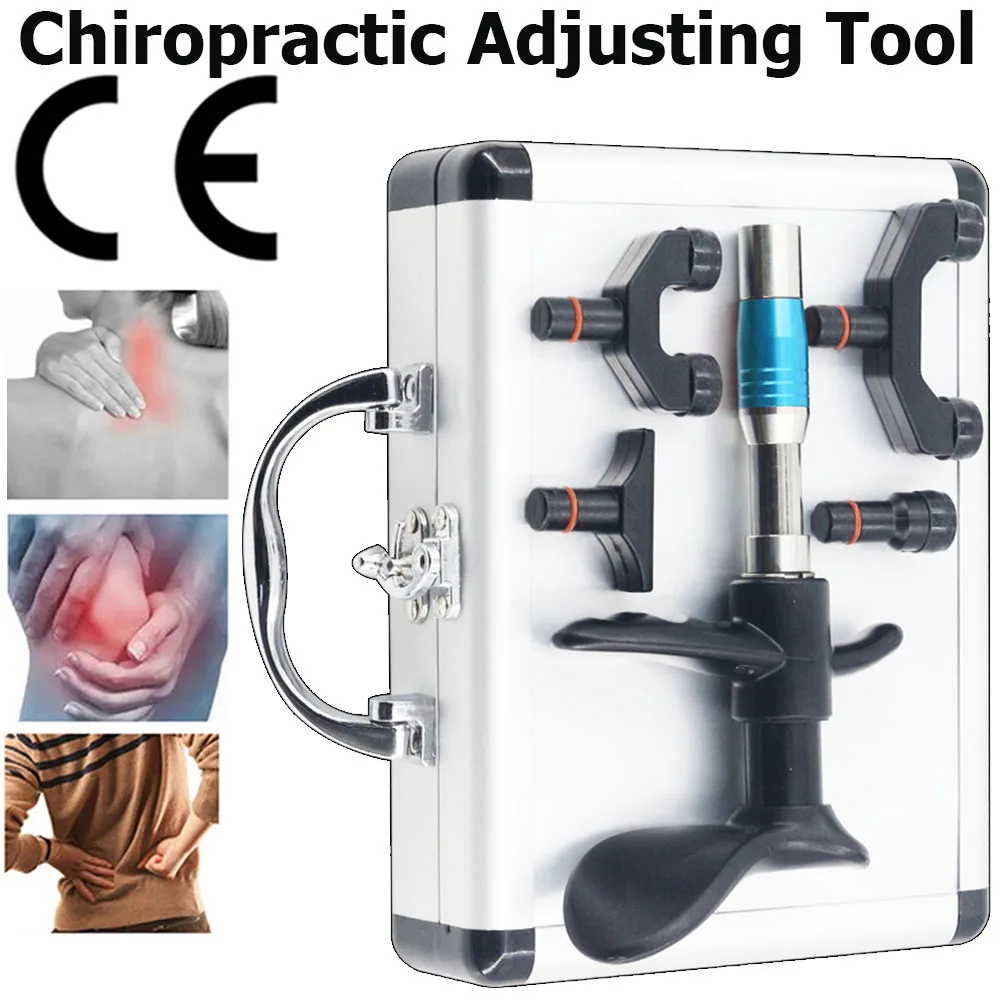 

Home Use Chiropractic Adjusting Tool 4 Heads Manual Massage Gun Spine Correction Instrument For Improve Joint Pain Massager