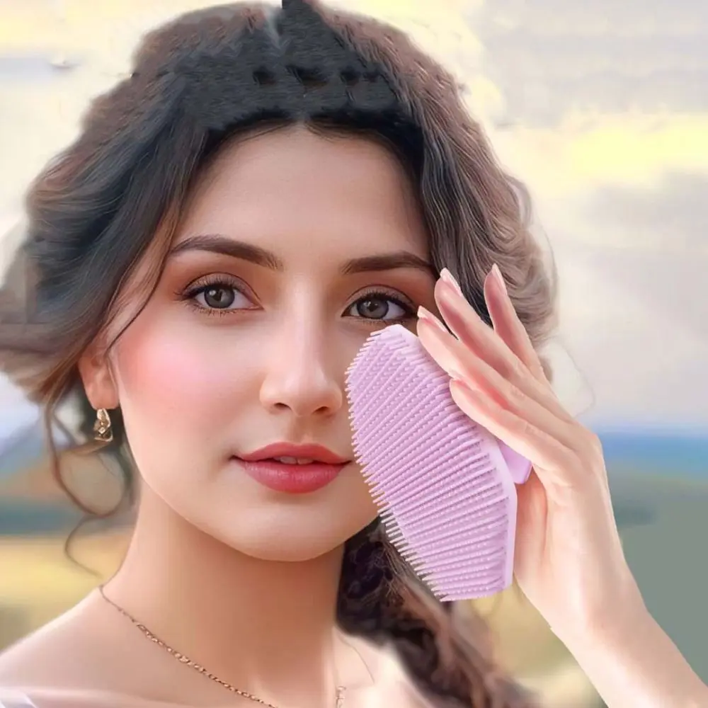 Cepillo Limpiador Facial de Silicona con Forma Hexagonal, Exfoliante, para el Cuidado de la Piel, Eliminación de Maquillaje y Puntos Negros