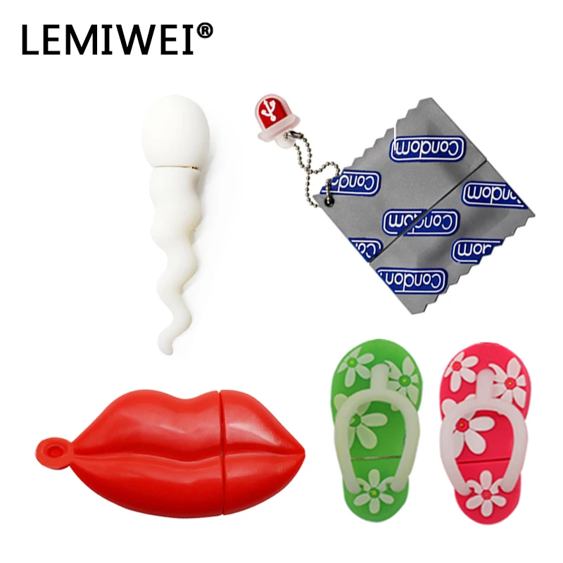 Мультяшные шлепанцы презерватив Red Lip spersexy USB флэш-накопитель 8 ГБ 32 ГБ 64 Гб U-диск памяти usb флэш-накопители