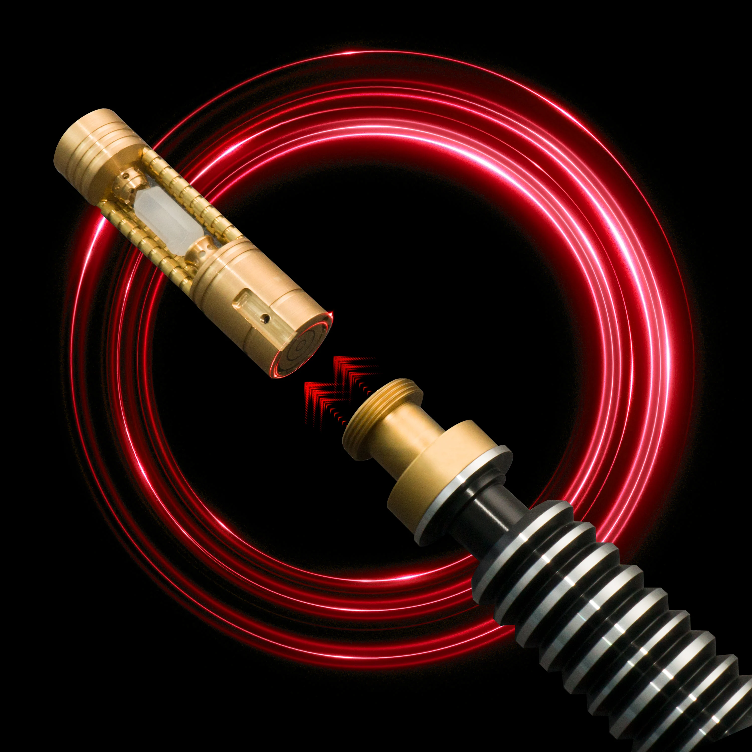 كريستال دوار Lightsaber تصميم كريستال معدني مادة نحاسية