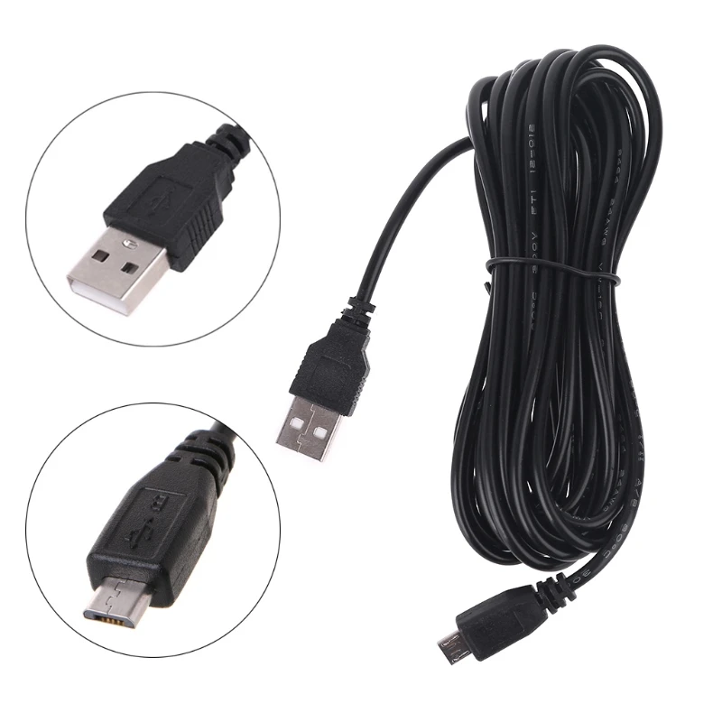 Output 5V/2A Mini Micro USB Power Cable 3.5m Video Recorder Power Cord