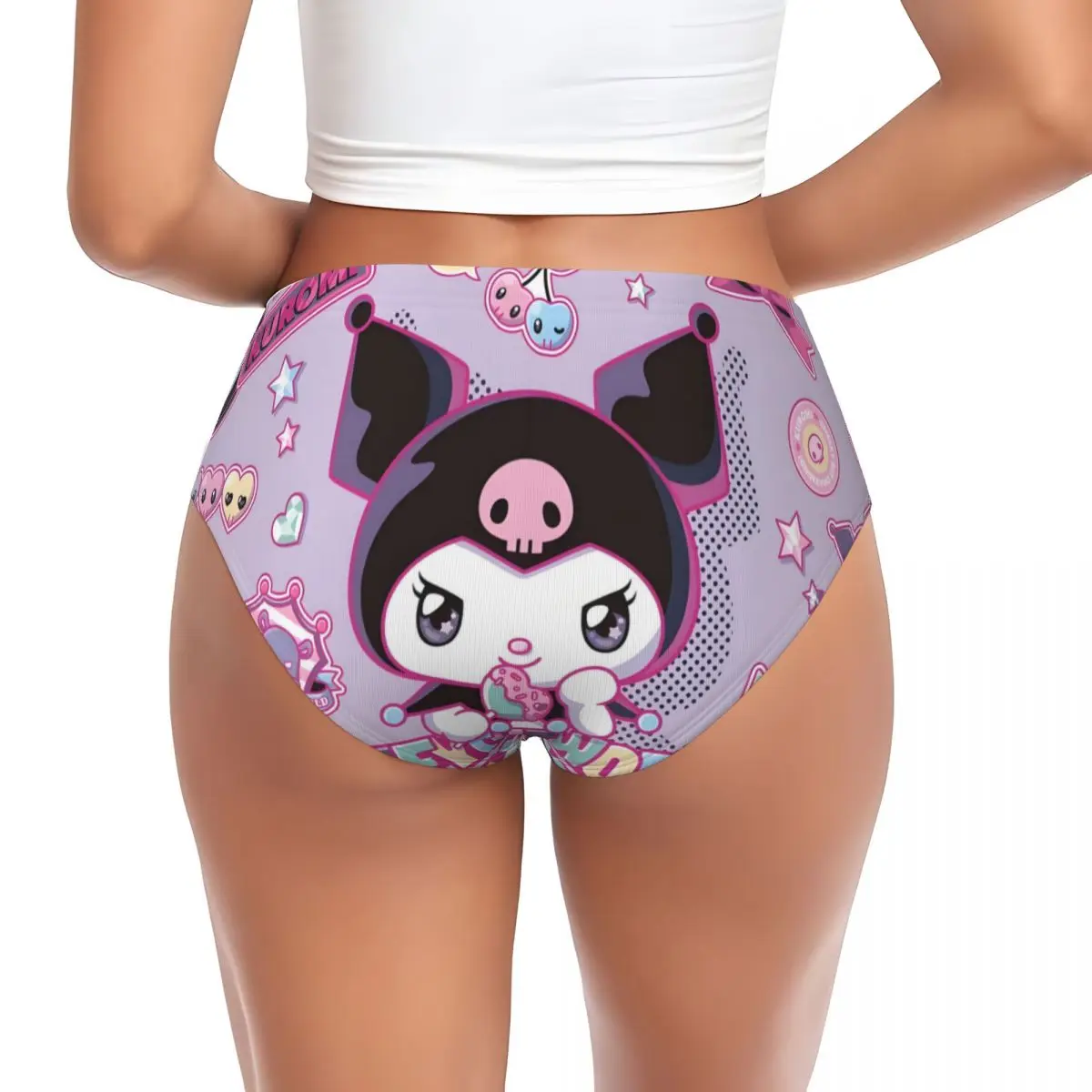 Biancheria intima da donna personalizzata Kuromi Hot Cartoon Kawaii Mutandine elasticizzate Manga Slip