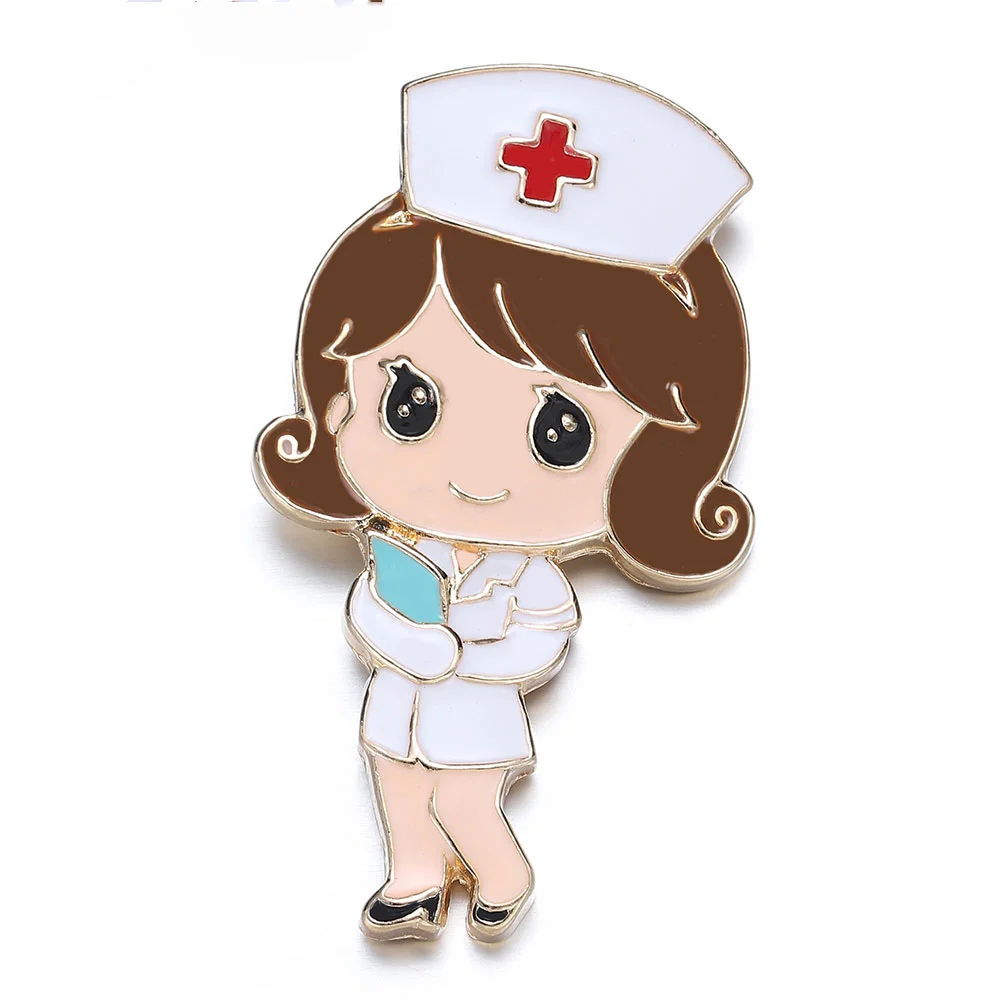 DCARZZ lindo dibujos animados personal médico forma humana broche Pin medicina esmalte Pins para médico enfermera solapa insignia accesorios de joyería