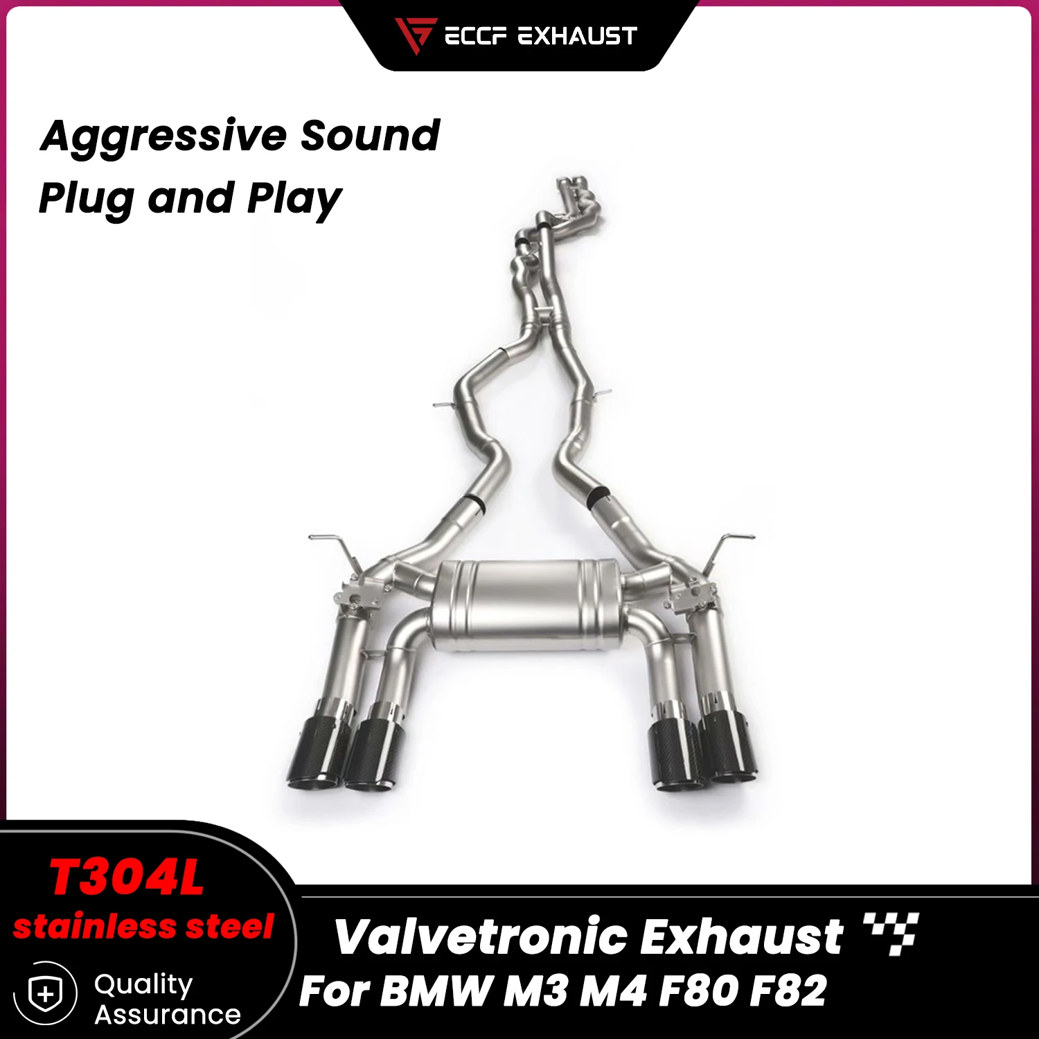

Агрессивный звуковой эффект, OEM выхлопная система Catback из нержавеющей стали с клапанами для BMW M3 M4 F80 F82, улучшение производительности, простая установка