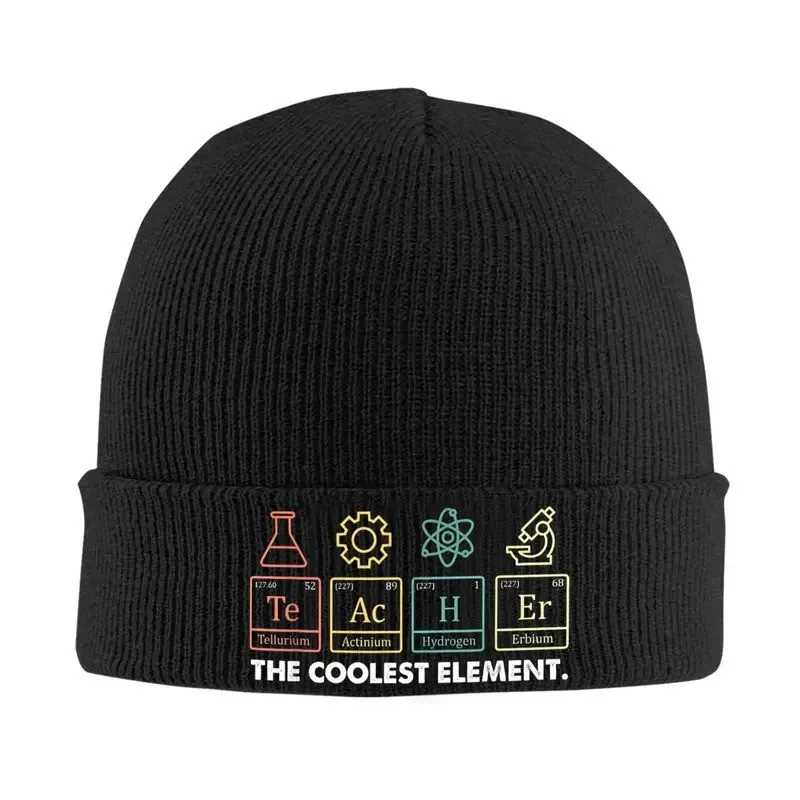 Teacher Periodic Elements Print Knitted Beanie Unisex Warm Winter Outdoor Hat
