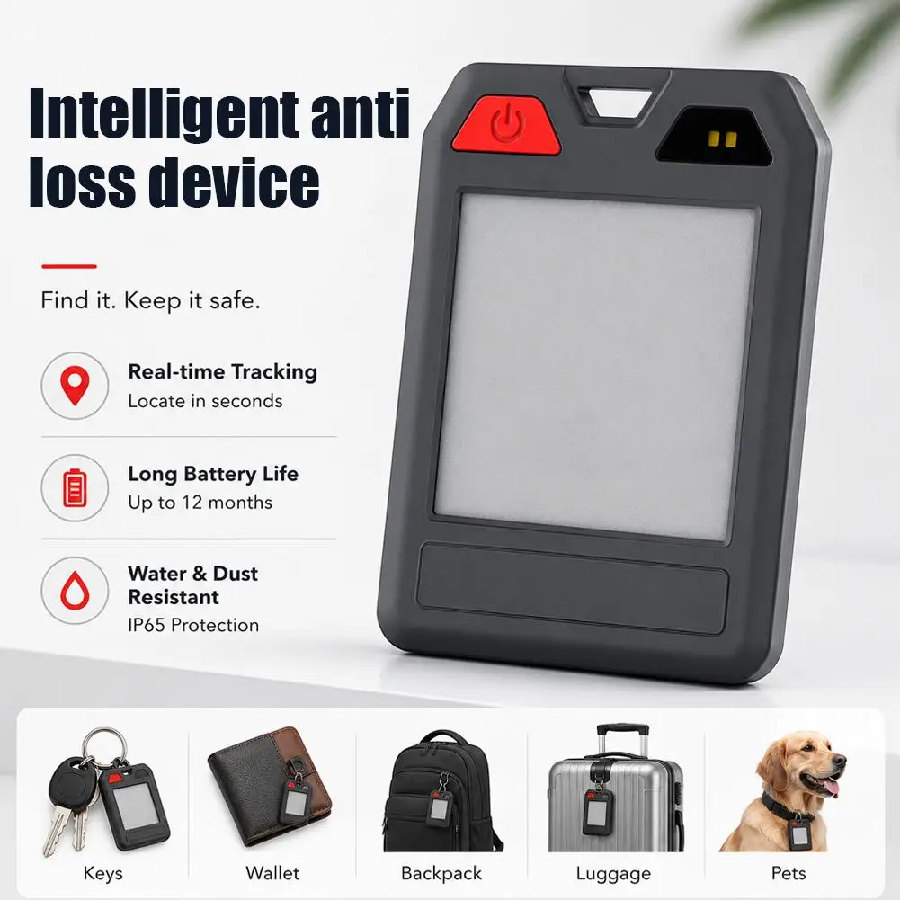 Ink Screen Intelligent Anti Loss Device 1.54-inch Dual System Bluetooth Locator Wallet Keychain Pet Anti Loss Device