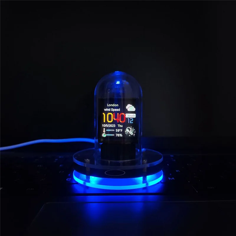 A42Z-RGB Nixie Tube Clock Smart WIFI Networked LED Light-Emitting IPS Color Screen DIY Analog Digital Tube Night Light