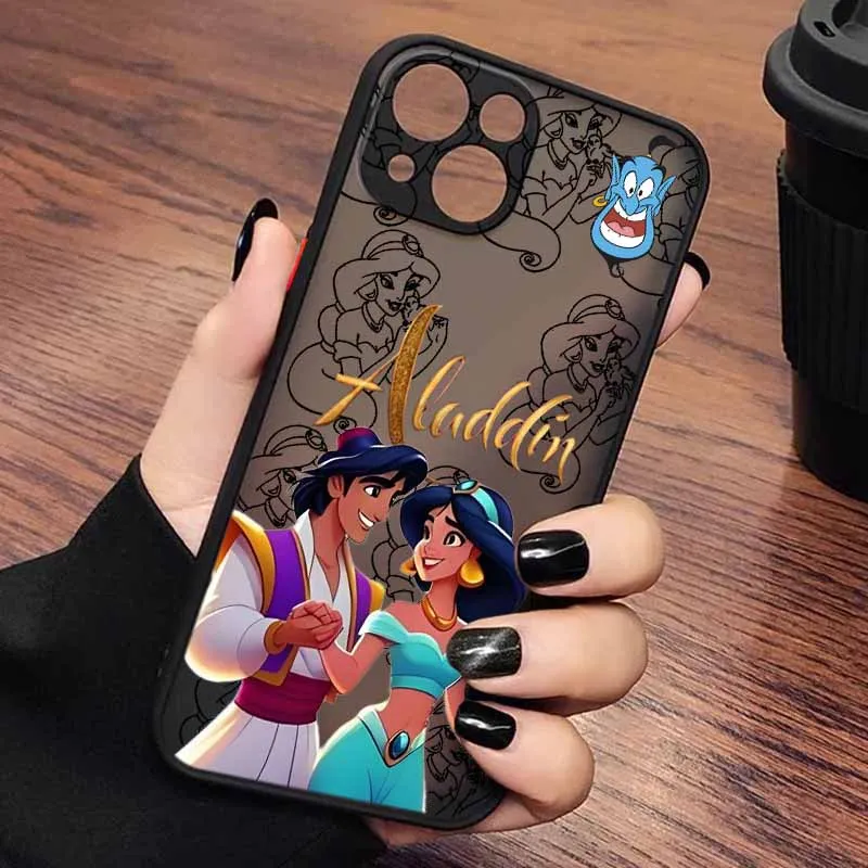 ديزني علاء الدين لطيف آيفون 17 17Air 16E 16 15 14 13 12 11 ميني برو ماكس زائد متجمد شفافة جراب هاتف #5