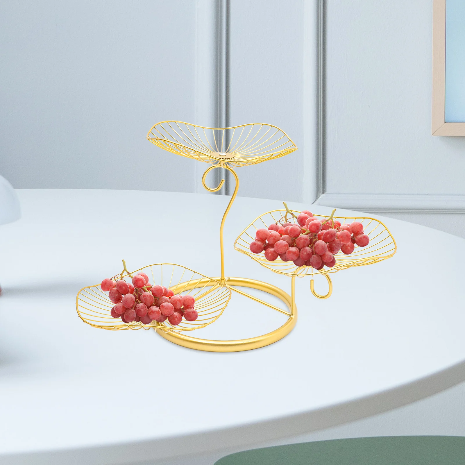 

3 Tier Iron Wire Basket Metal Fruit Vegetable Holder Decorative Storage Organizer for Kitchen Table Iron Wire Fruit Basket