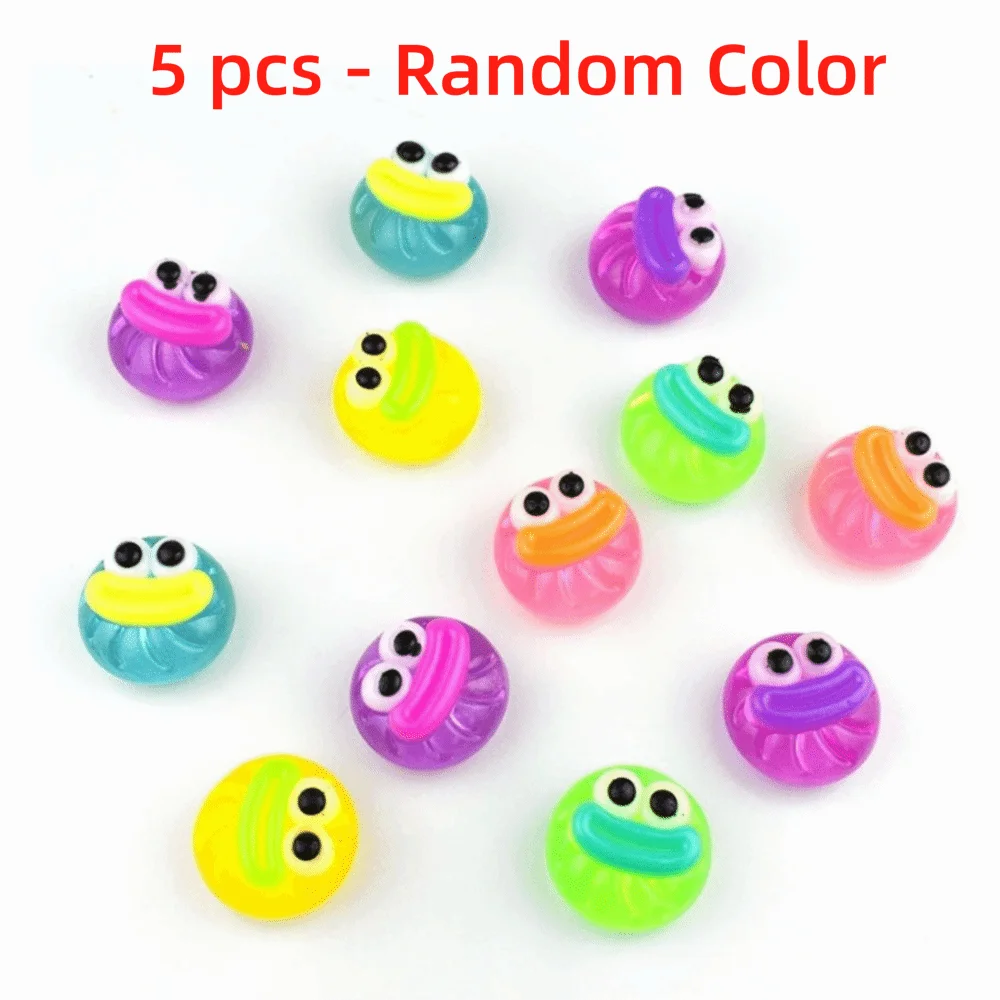 Soft Texture Squishy Fidget Colorful Transparent Chewy Texture Bun Squeezable Jelly Texture Random Color Mini Big Eyes