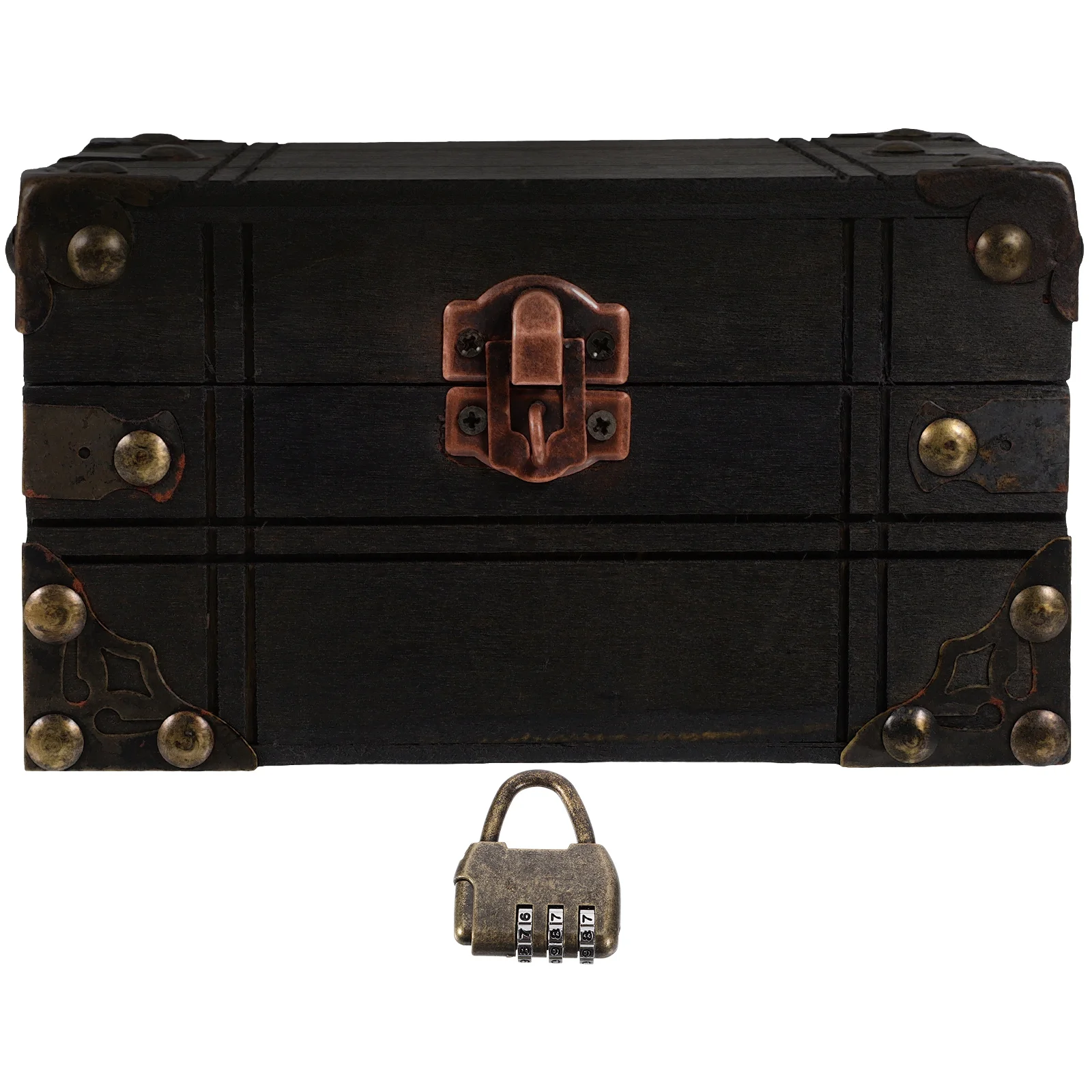 

Tray Decor Vintage Jewelry Box Wood Candy Case Wooden Treasure Chest Pirate Man