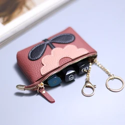 Fashion Wallet for Women Genuine Leather Keychain Small Wallets Kids Cartoon Octopus Mini Change Purses Christmas Gift 2022