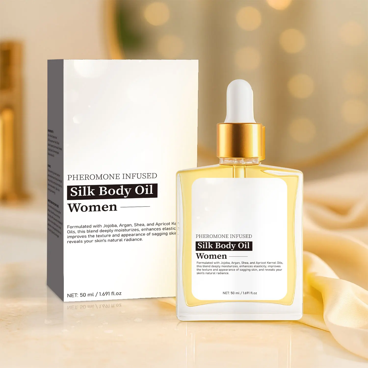 Picture 7: Silk Body Oil For Women 50ML Firming Anti Aging Moisturizing Formula, Crepey Skin Hydrating After Shower, Scented Blend Skincare