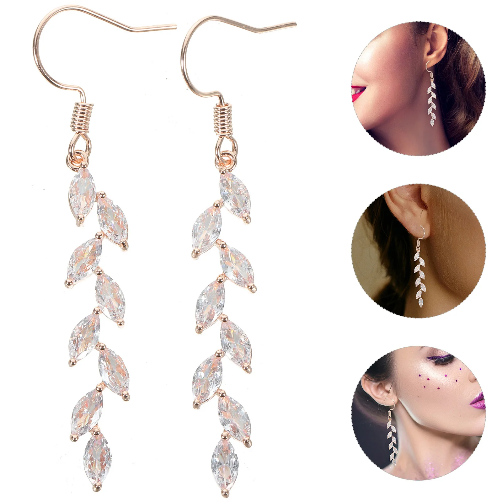 1Pair Tassel Zircon Earrings Women Bridal Dangle Fashion Jewelry Gift for Special Occasions Tassel Earrings Funky Earring