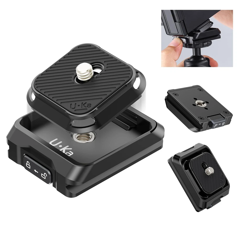 ULANZI UKA01 Camera Quick Release Plate Kit Arca/F38 Interface Plate Mount Quick Setup System for Sony/Nikon/DJI/Fuji ZJY