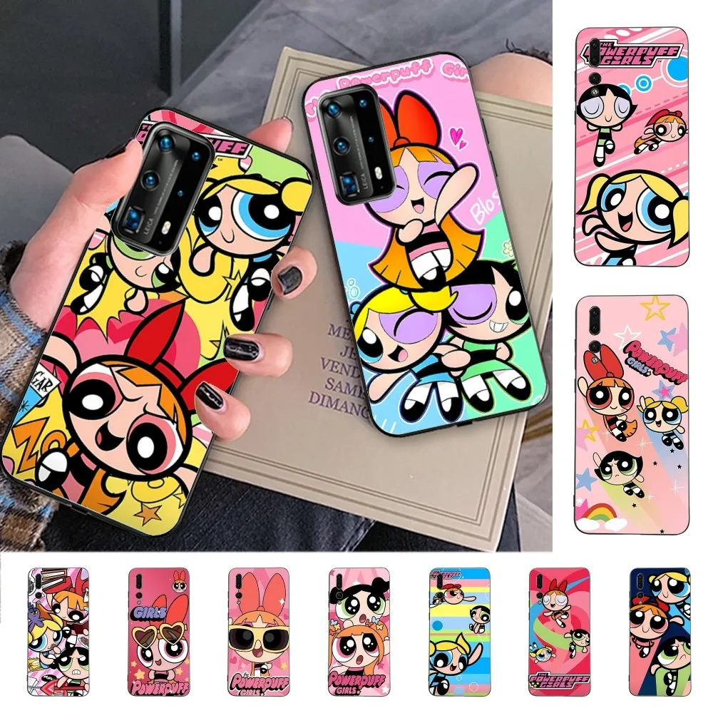 Cute Cartoon P-Powerpuff Girls Mobile Phone Case For Huawei P 8 9 10 20 30 40 50 Pro Lite Psmart Honor 10 Lite 70 Mate 20lite