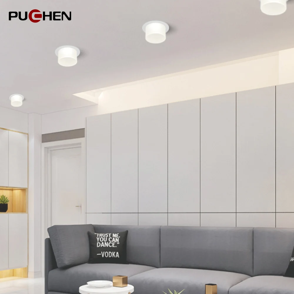 Puchen Surface Mounted Ceiling Downlight Lamp LED Acrylic Ceiling Fixtures Nordic Cob Spot Light For Bedroom Kitchen Home Bar