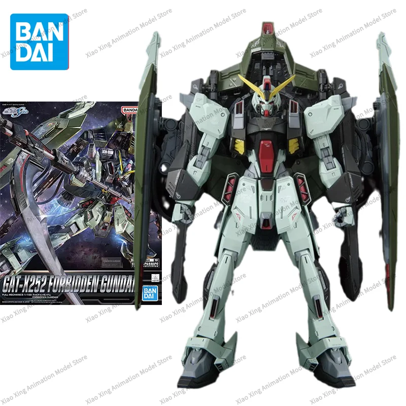 Bandai Original GUNDAM Anime FULL MECHANICS 1/100 GAT-X252 FORBIDDEN GUNDAM Action Figure Toys Model Gifts for Children