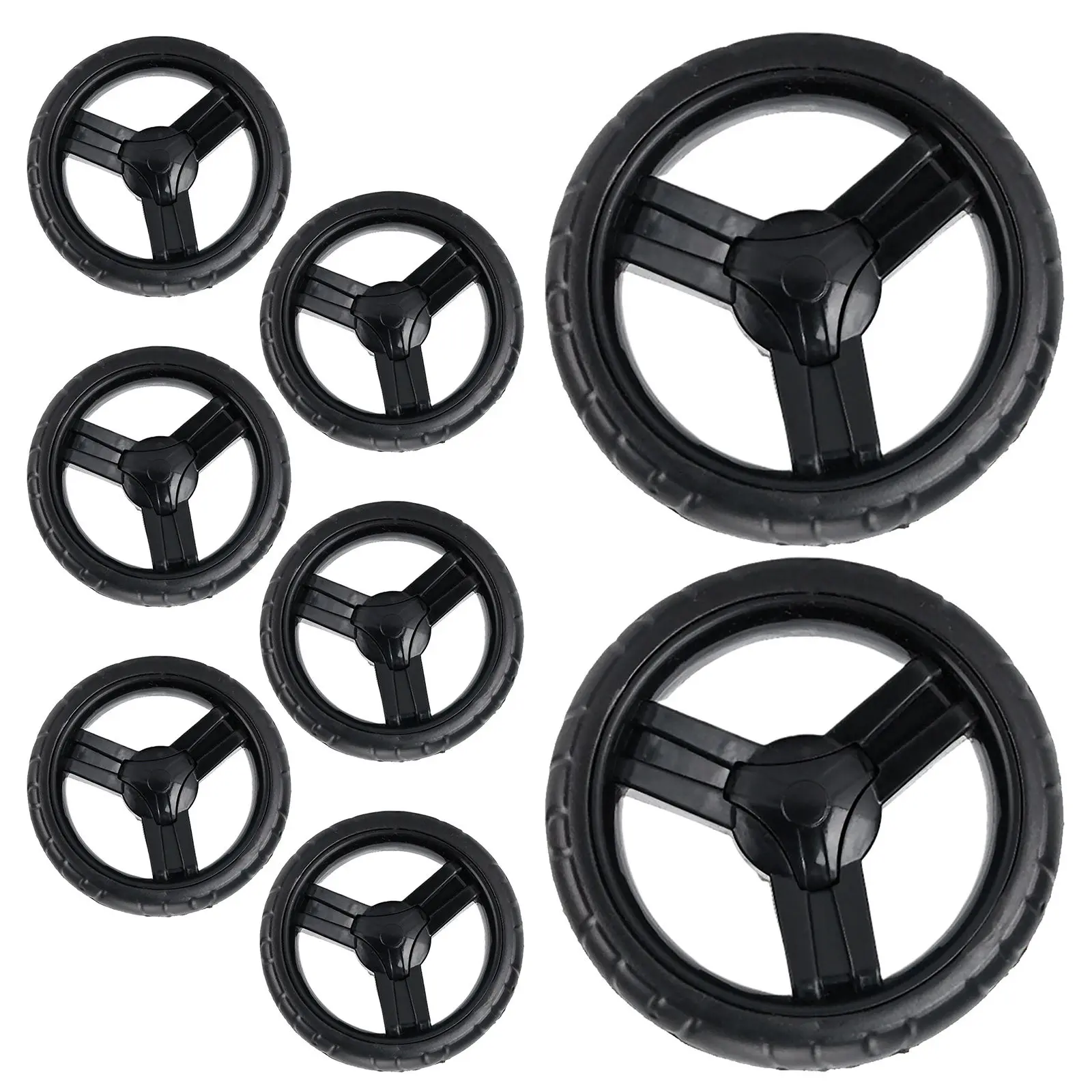 8Pcs Quiet Eva Stroller Wheels Replacement Fixed Casters 5.5 Inch for Infant Carriage Pushchair Pram Toddler Walker High Chair