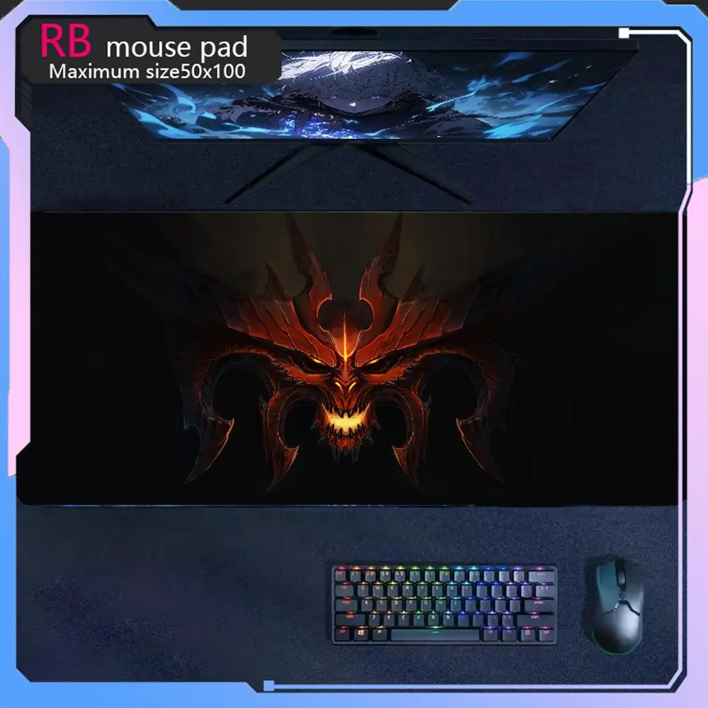 Hot selling items Diablo high-definition printing large game mouse pad Game console company keyboard Carpet computer desk pad