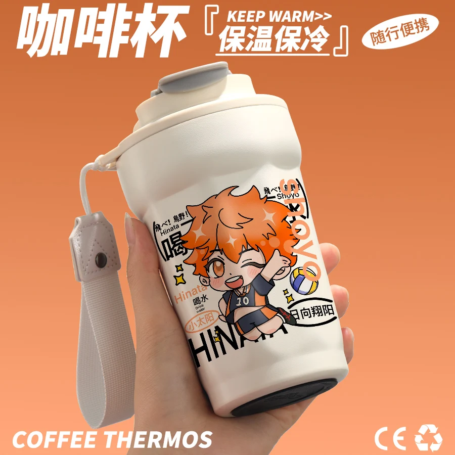 

Anime Haikyuu!! Cosplay Portable Thermos Heat Preservation Cute Cartoon Water Glass Coffee Cup Insulated Mug Birthday Xmas Gift